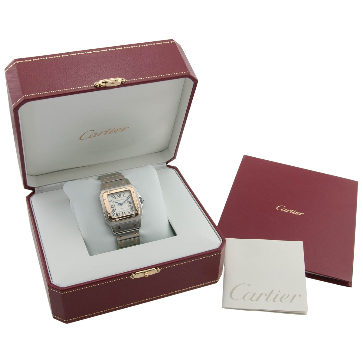 Santos W20099C4 -Steel & Gold - Silver Roman Dial