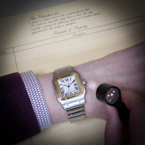 Santos W20099C4 -Steel & Gold - Silver Roman Dial