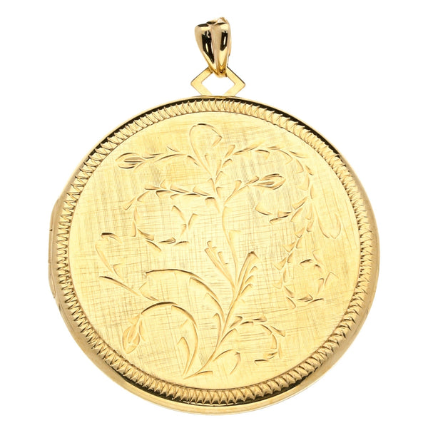 9ct Yellow Gold Round Floral Locket