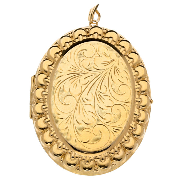 Large 9ct Yellow Gold Oval Locket