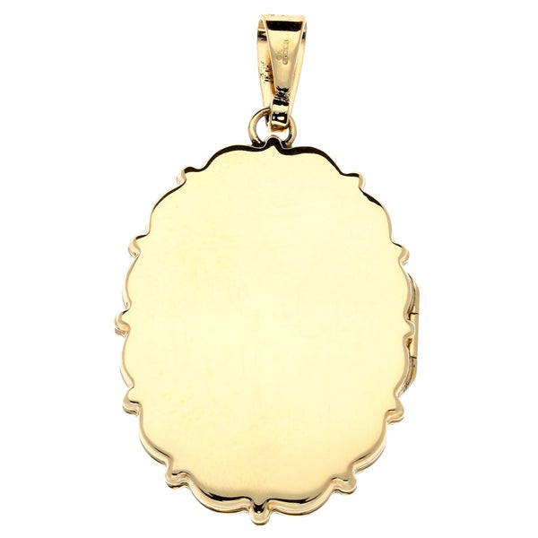 9ct Yellow Gold Large Oval Flower Locket