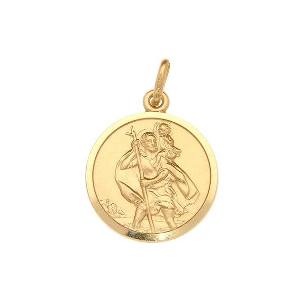 9ct Yellow Gold Small-Sized St Christopher Pendant - 3.10g