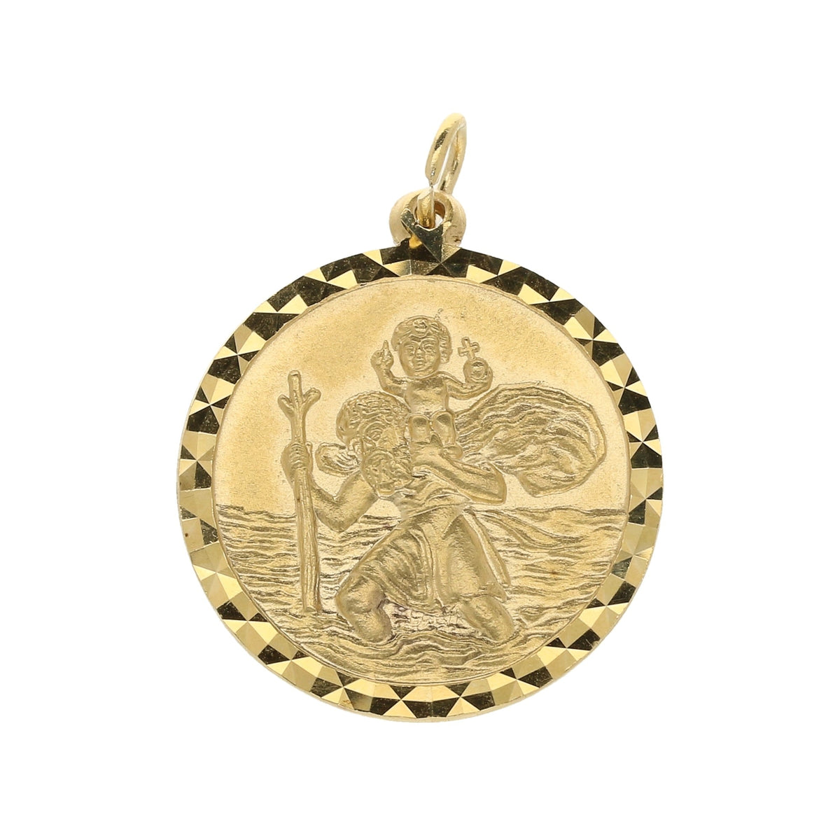 9ct Yellow Gold Medium-Sized St Christopher Pendant - 6.40g