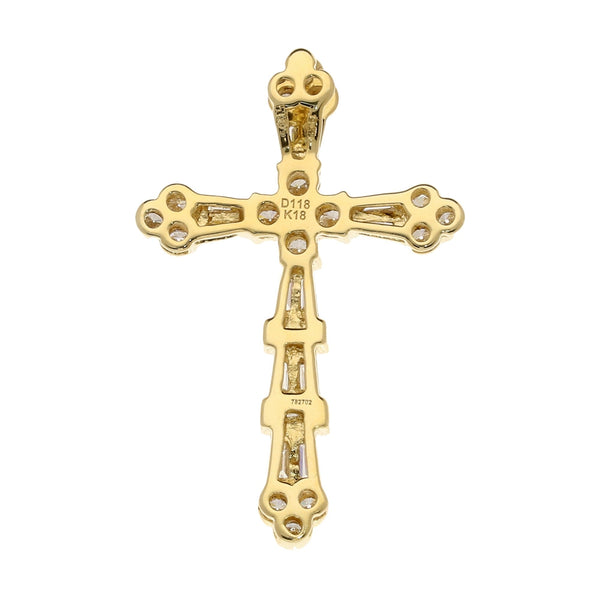 18ct Yellow Gold 1.18ct Diamond Cross