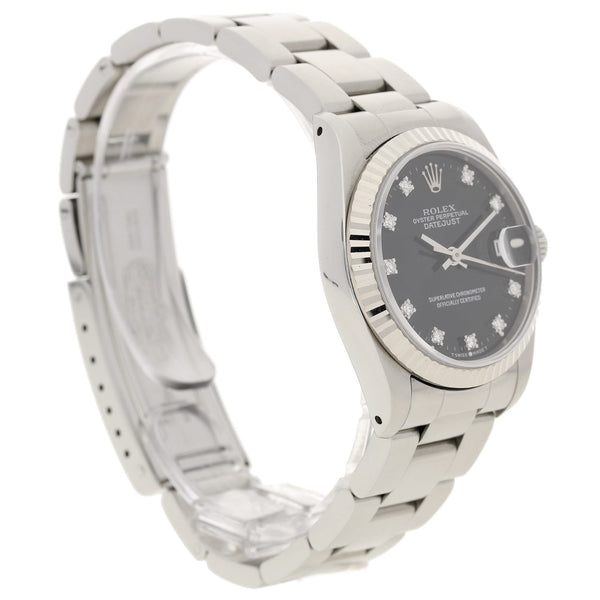 Datejust 68274 - Midsize Watch - Black Diamond Dial - 1989