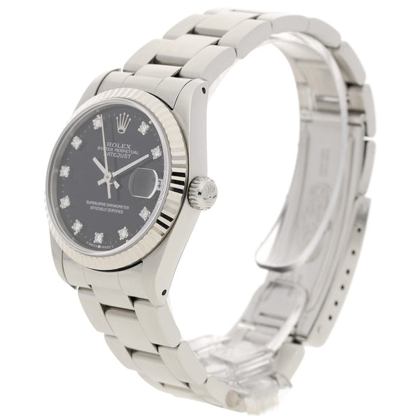 Datejust 68274 - Midsize Watch - Black Diamond Dial - 1989