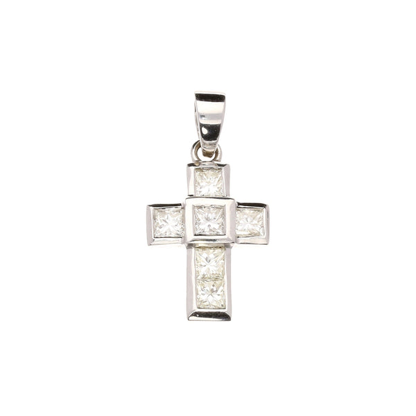 18ct White Gold 1.06ct Diamond Cross