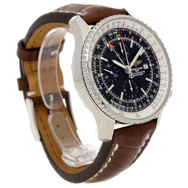 Navitimer A2432212 - Black Dial - Crocodile Leather Strap - 2014