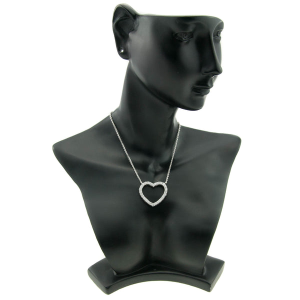 1.48ct Diamond Heart Pendant & Chain 18ct White Gold