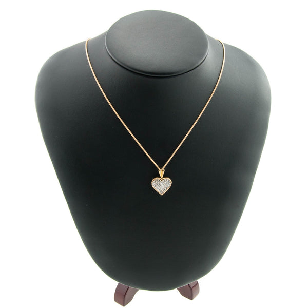 18ct Yellow Gold 1.50ct Diamond Heart Pendant & Chain