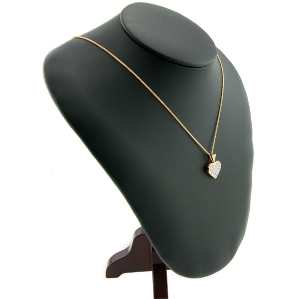18ct Yellow Gold 1.50ct Diamond Heart Pendant & Chain