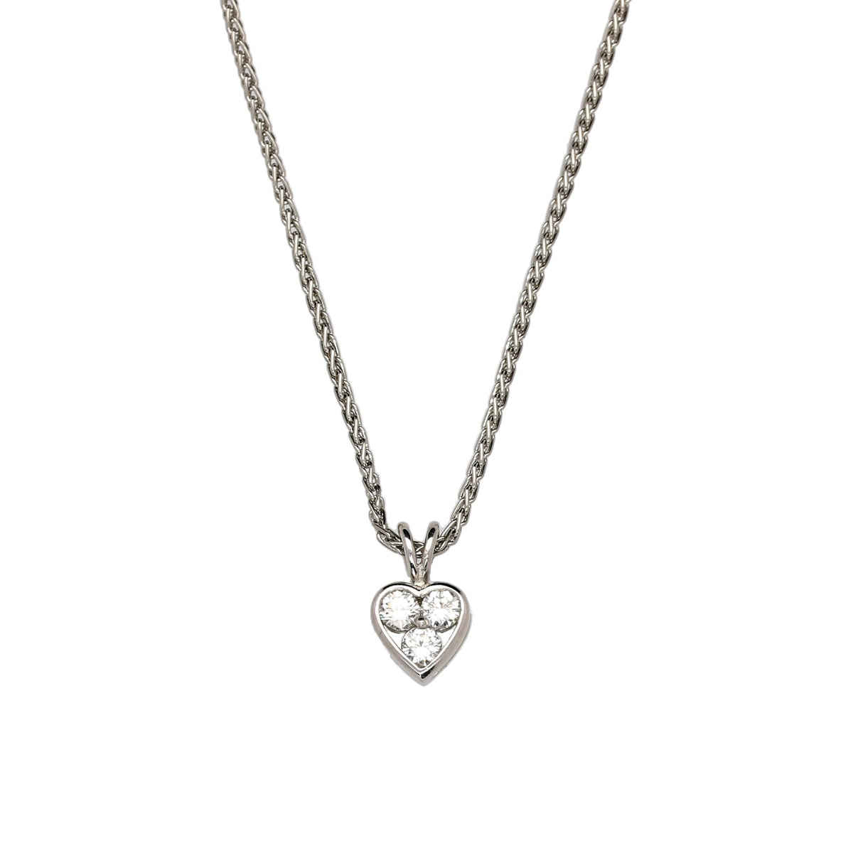 Platinum 0.30ct heart Shaped Diamond Pendant & Chain