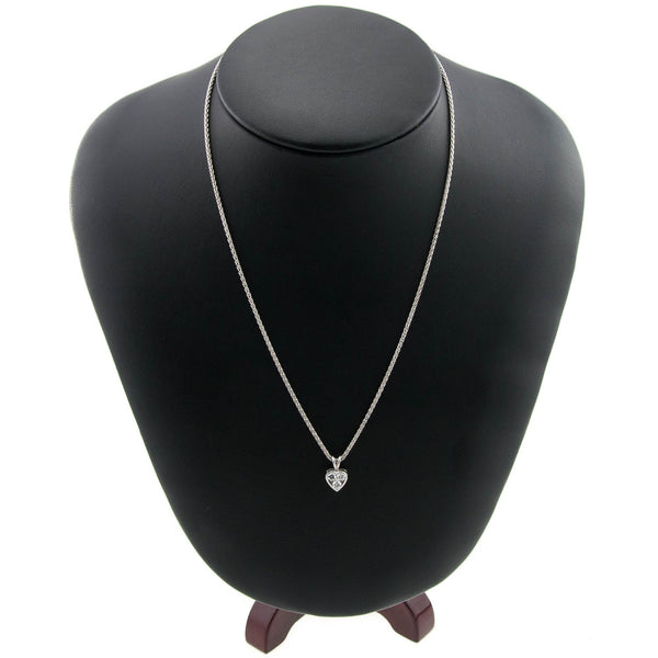 Platinum 0.30ct heart Shaped Diamond Pendant & Chain