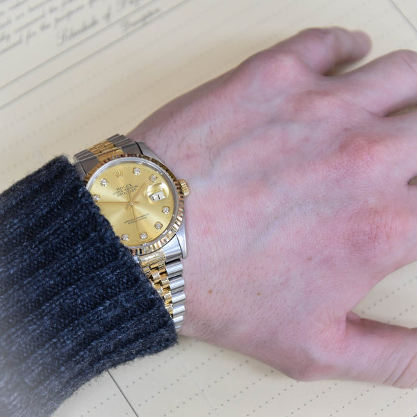Datejust 16233 - Steel and Gold - Diamond Dial - 1997