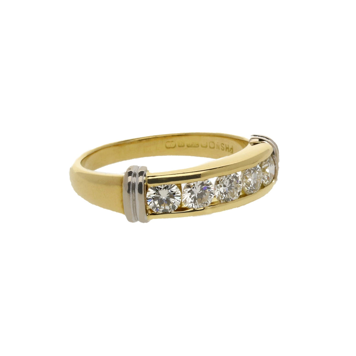 18ct Yellow Gold 0.65ct Diamond Half Eternity Ring