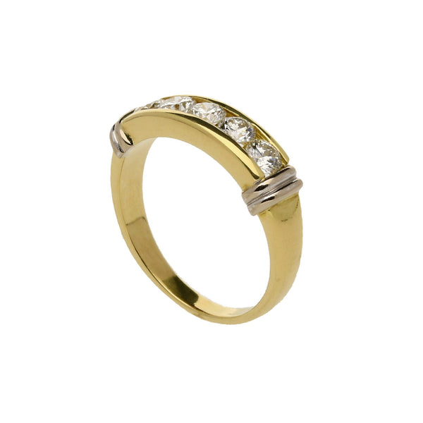 18ct Yellow Gold 0.65ct Diamond Half Eternity Ring