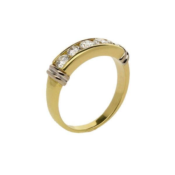 18ct Yellow Gold 0.65ct Diamond Half Eternity Ring