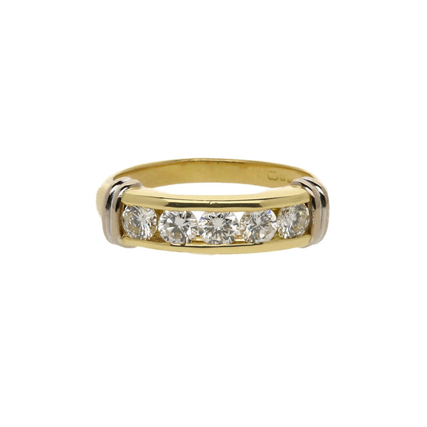 18ct Yellow Gold 0.65ct Diamond Half Eternity Ring
