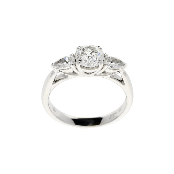 18ct White Gold 3 Stone Diamond Ring 1.48ct - Certified