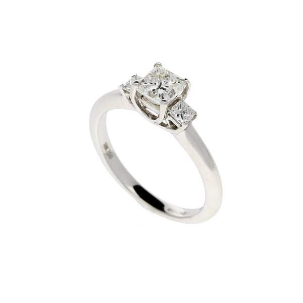 18ct White Gold Princess Cut Diamond Engagement Ring  - 0.97ct