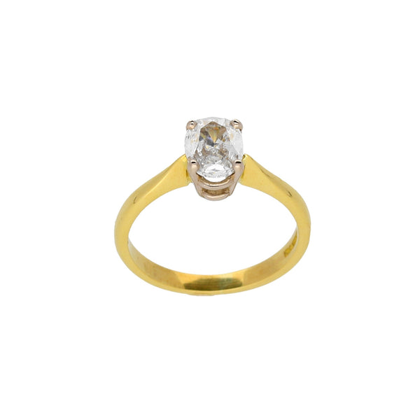 18ct Yellow Gold 0.55ct Oval Cut Diamond Engagement Ring