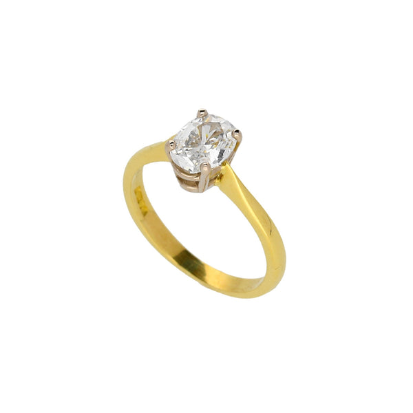 18ct Yellow Gold 0.55ct Oval Cut Diamond Engagement Ring