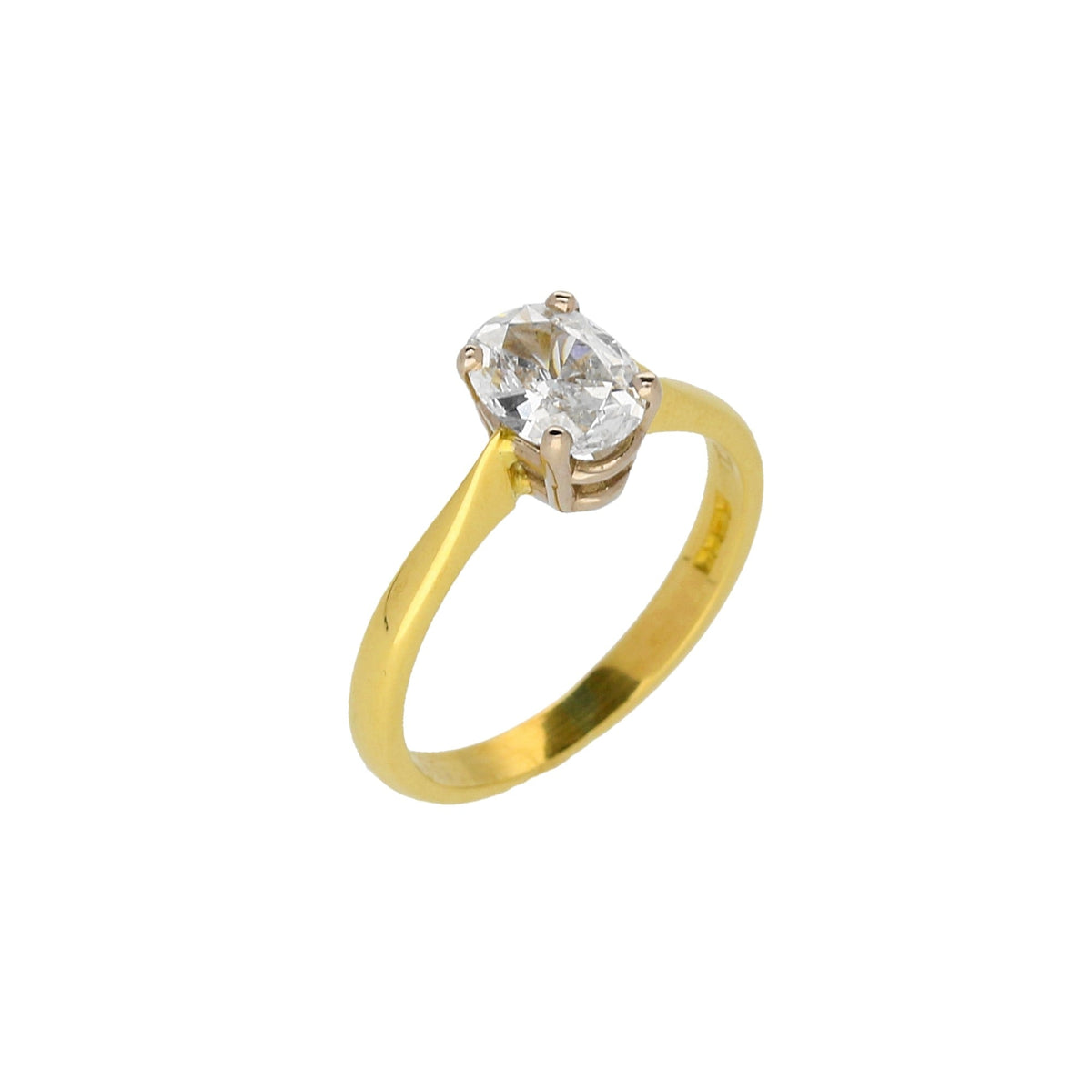 18ct Yellow Gold 0.55ct Oval Cut Diamond Engagement Ring