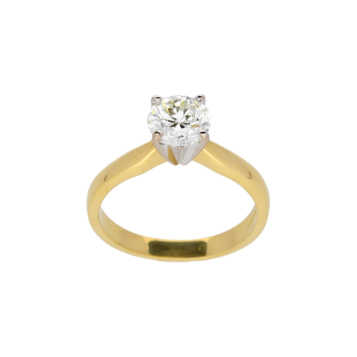 18ct Yellow Gold Four Claw Engagement Ring - 1.10ct