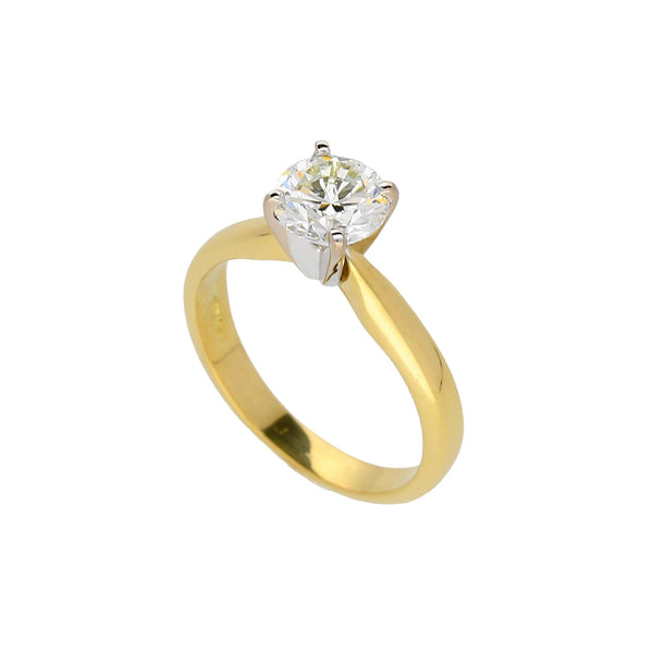 18ct Yellow Gold Four Claw Engagement Ring - 1.10ct