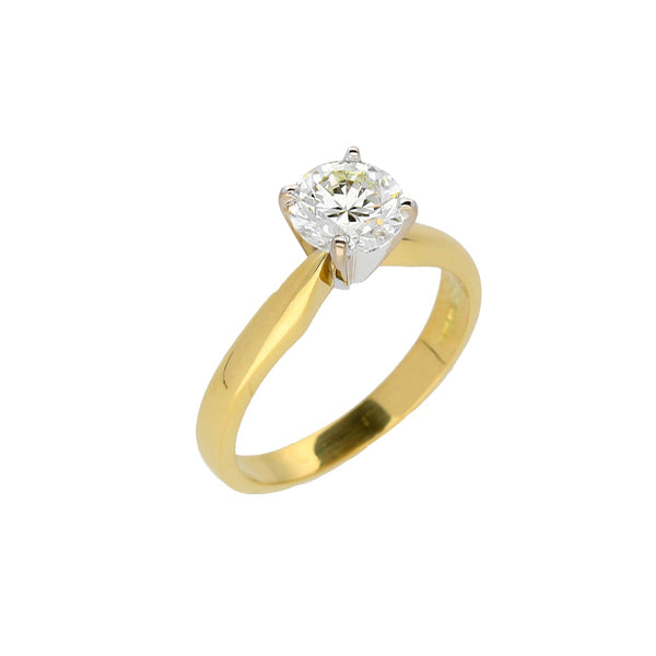 18ct Yellow Gold Four Claw Engagement Ring - 1.10ct