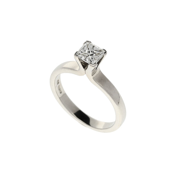 18ct White Gold 0.59ct Princess Cut Diamond Engagement Ring