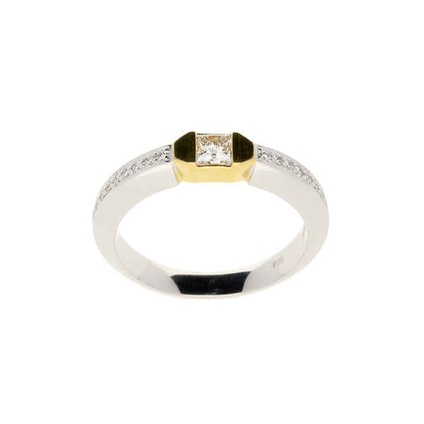 18ct White Gold Diamond Engagement Ring - 0.39ct