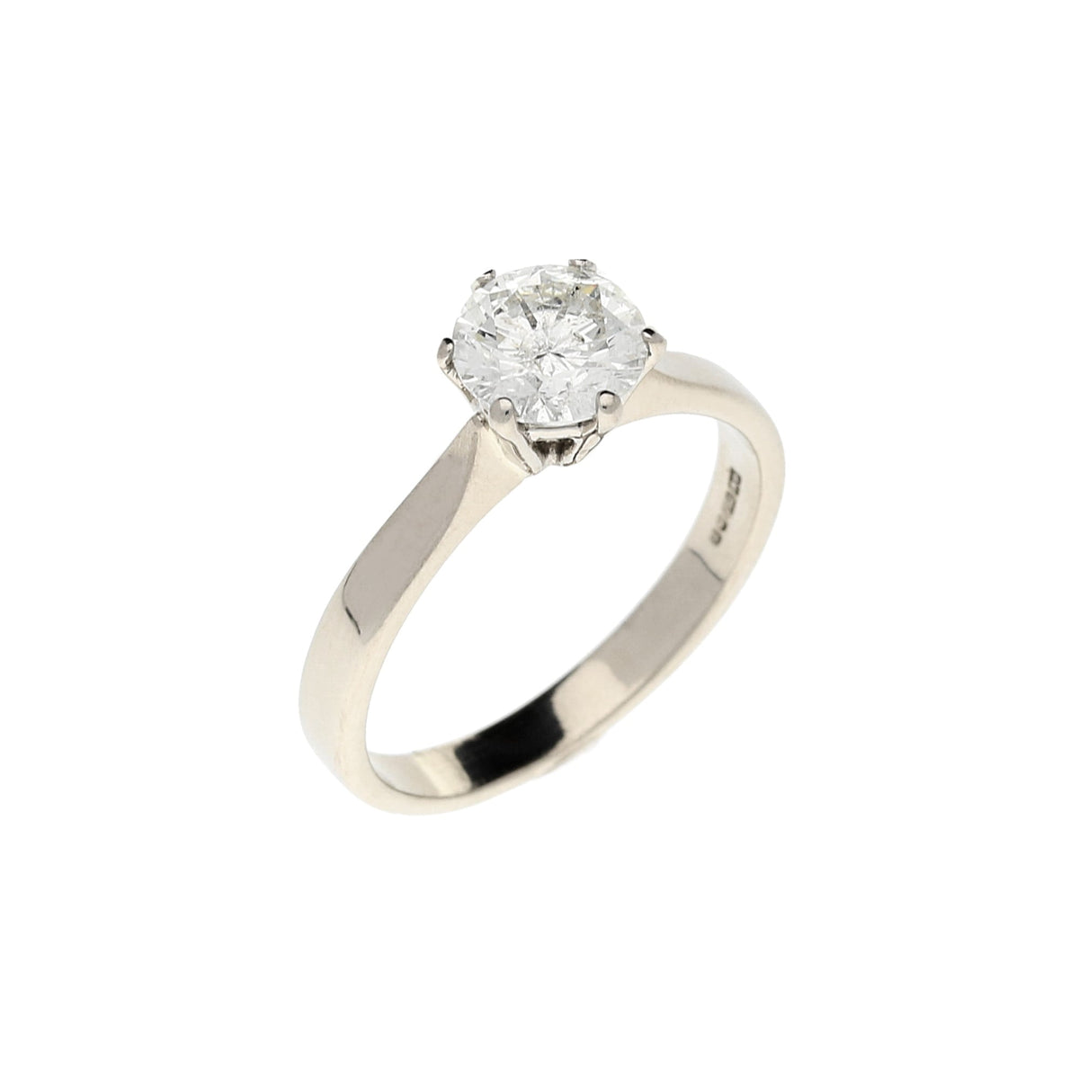 18ct Six Claw White Gold Engagement Ring - 1.13ct