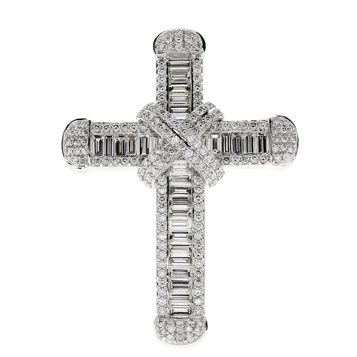 18ct White Gold 3.01ct Diamond Cross
