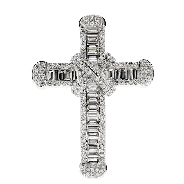 18ct White Gold 3.01ct Diamond Cross
