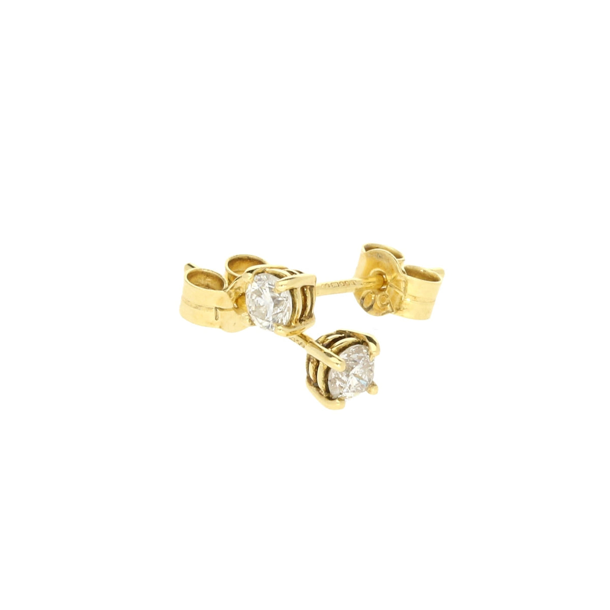 18ct Yellow Gold Diamond Stud Earrings 0.35ct