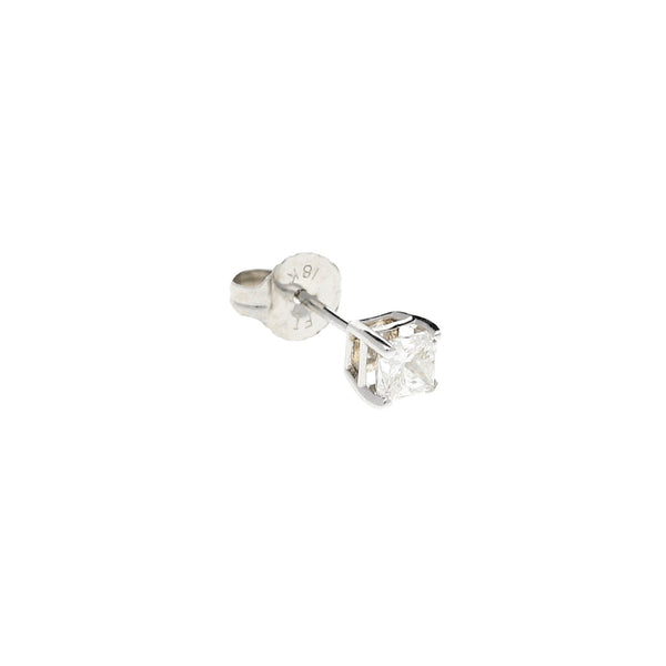 18ct White Gold Princess Cut Diamond Earring 0.25ct
