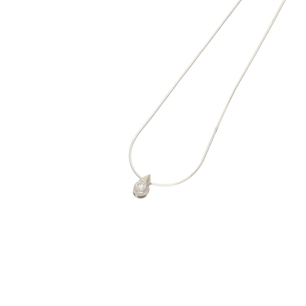 18ct White Gold 0.20ct Diamond Pendant & Chain