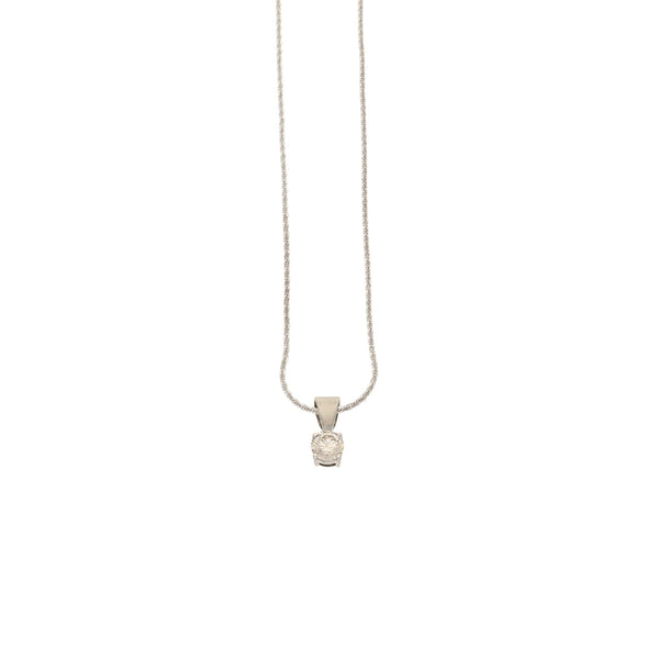 White Gold 0.70ct Diamond Pendant & Chain