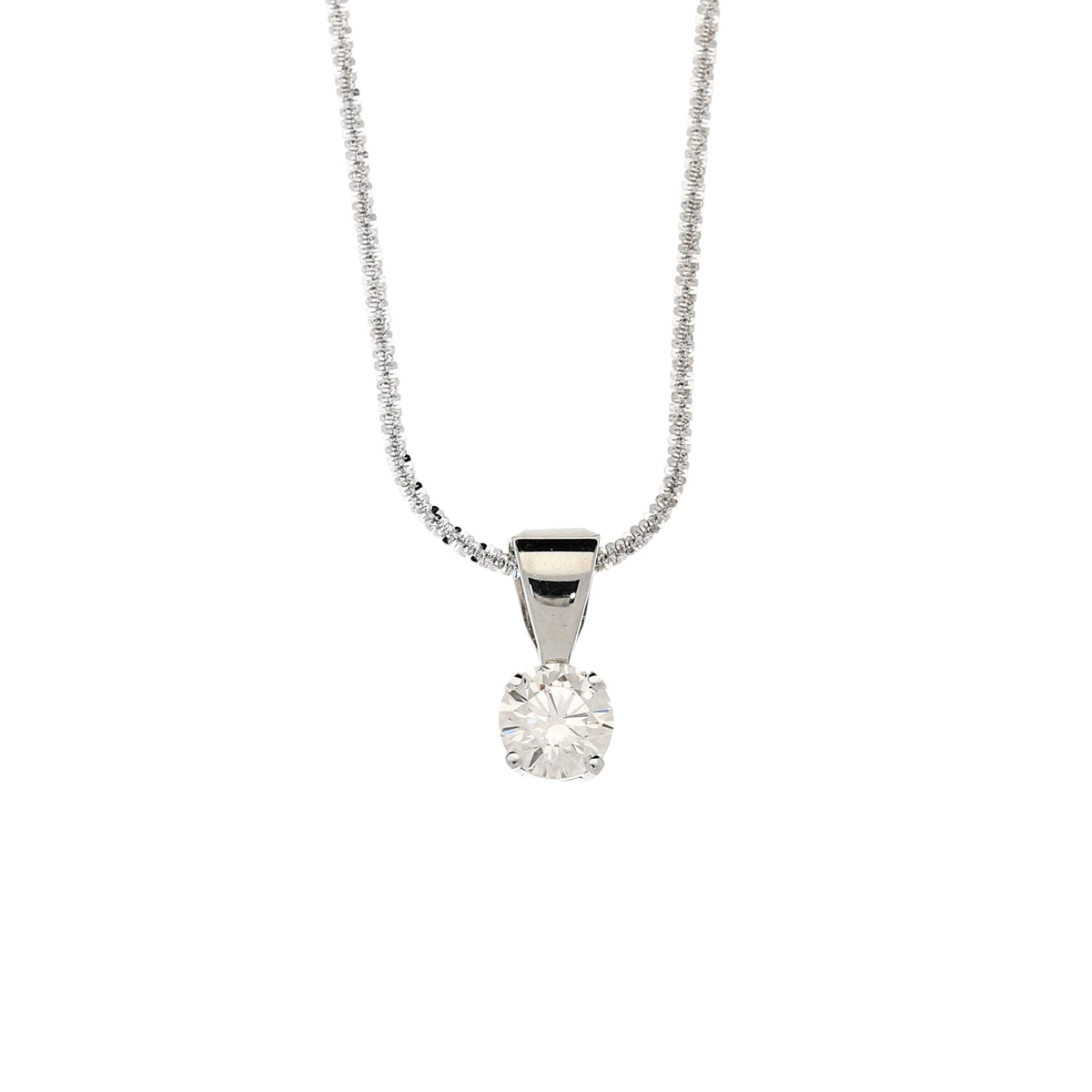 White Gold 0.70ct Diamond Pendant & Chain