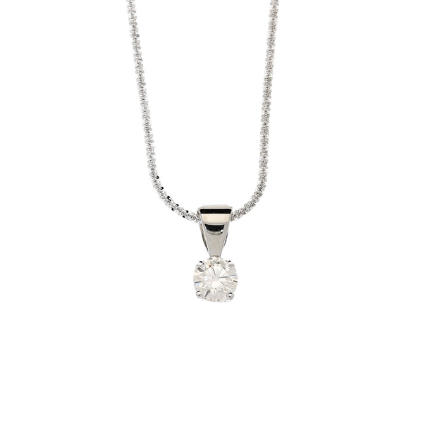 White Gold 0.70ct Diamond Pendant & Chain