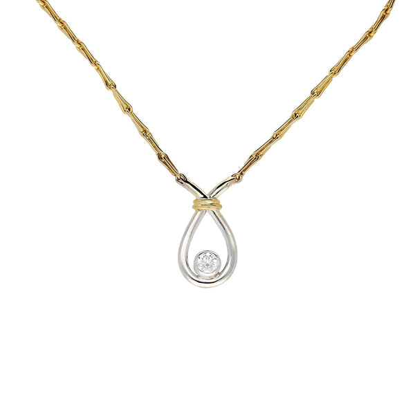 9ct Yellow Gold 0.24ct Diamond Pendant & Chain