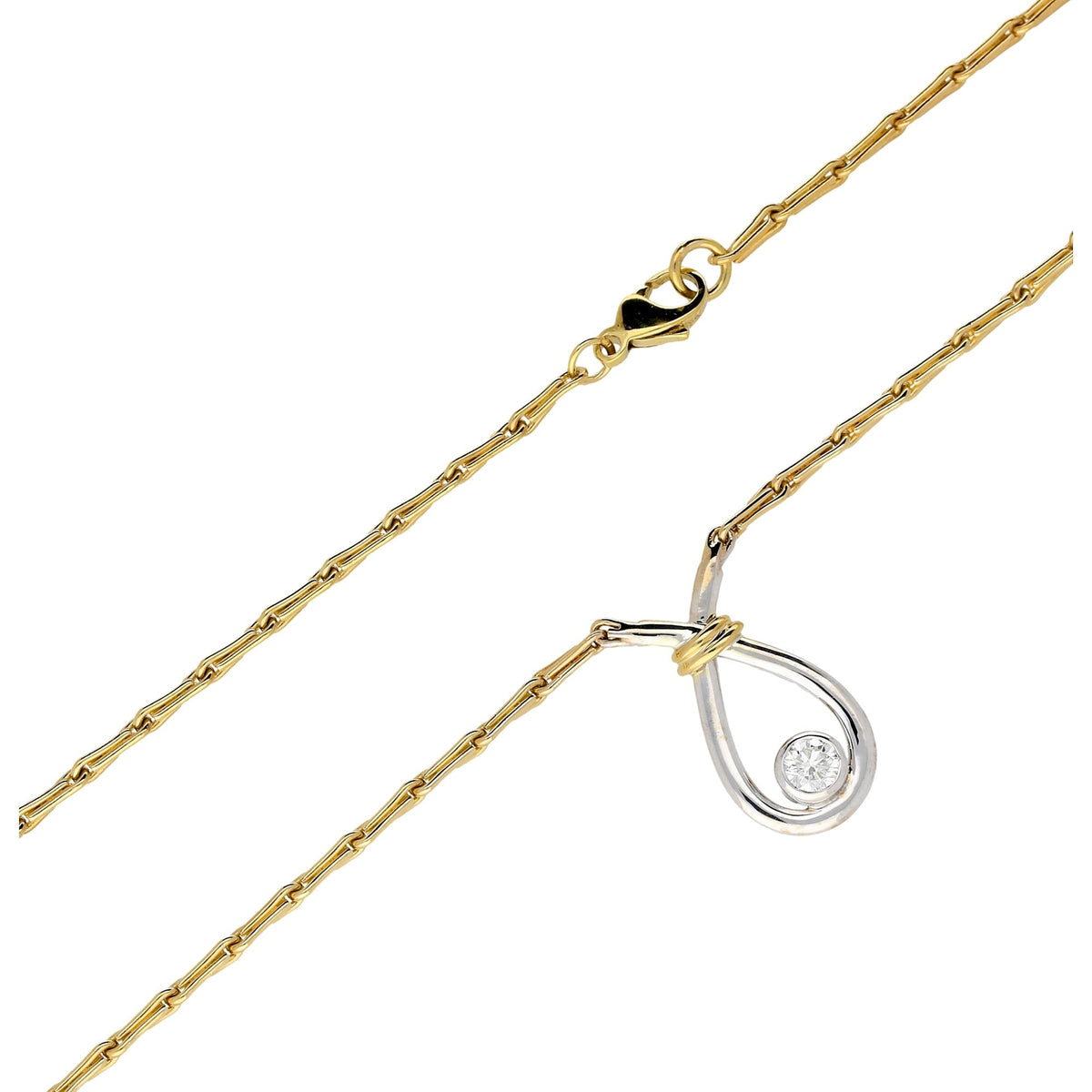 9ct Yellow Gold 0.24ct Diamond Pendant & Chain