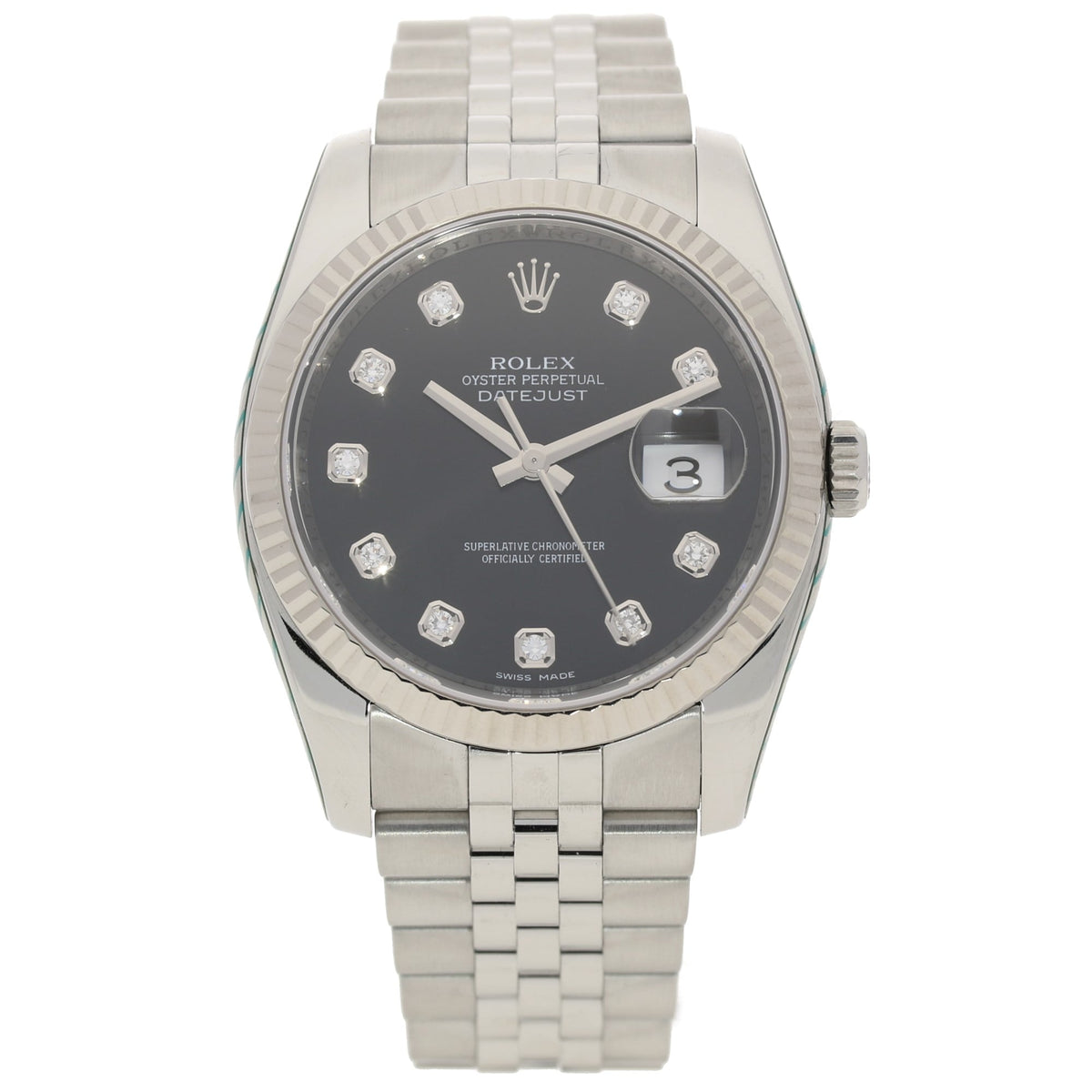 Datejust 116234 - Gents Watch - Black & Diamond Dial - 2008