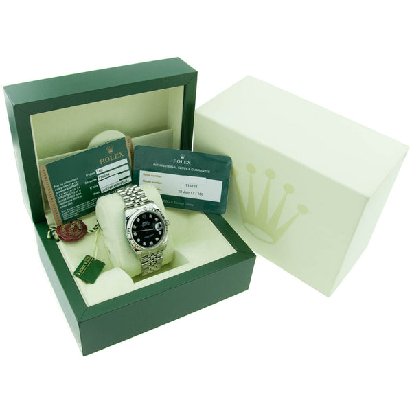 Datejust 116234 - Gents Watch - Black & Diamond Dial - 2008