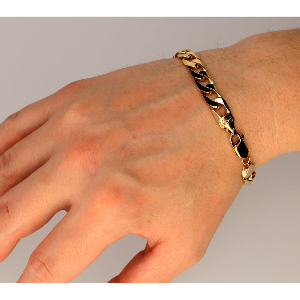 9ct Yellow Gold Gents Curb Bracelet - 26.0g