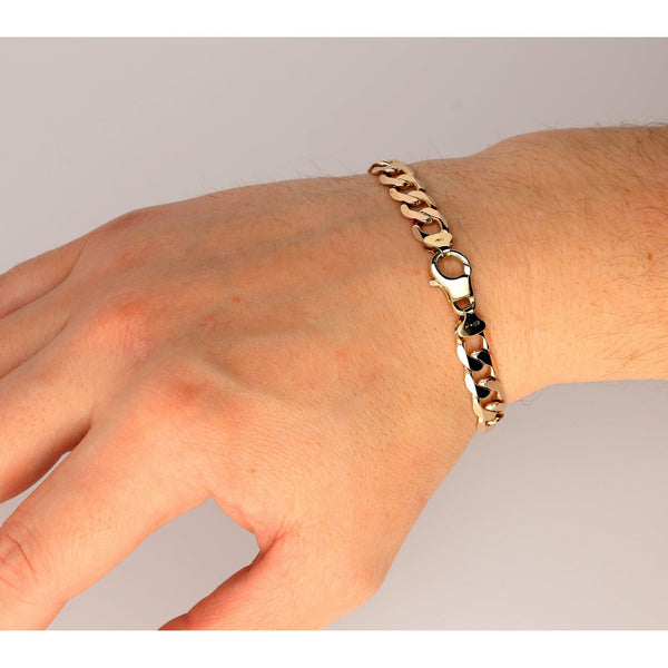 9ct Yellow Gold Gents Curb Bracelet - 16.90g