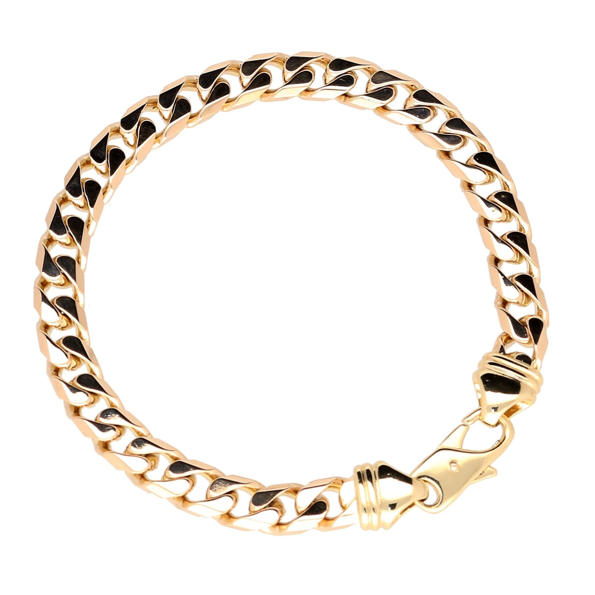 9ct Yellow Gold Gents Curb Bracelet - 29.20g
