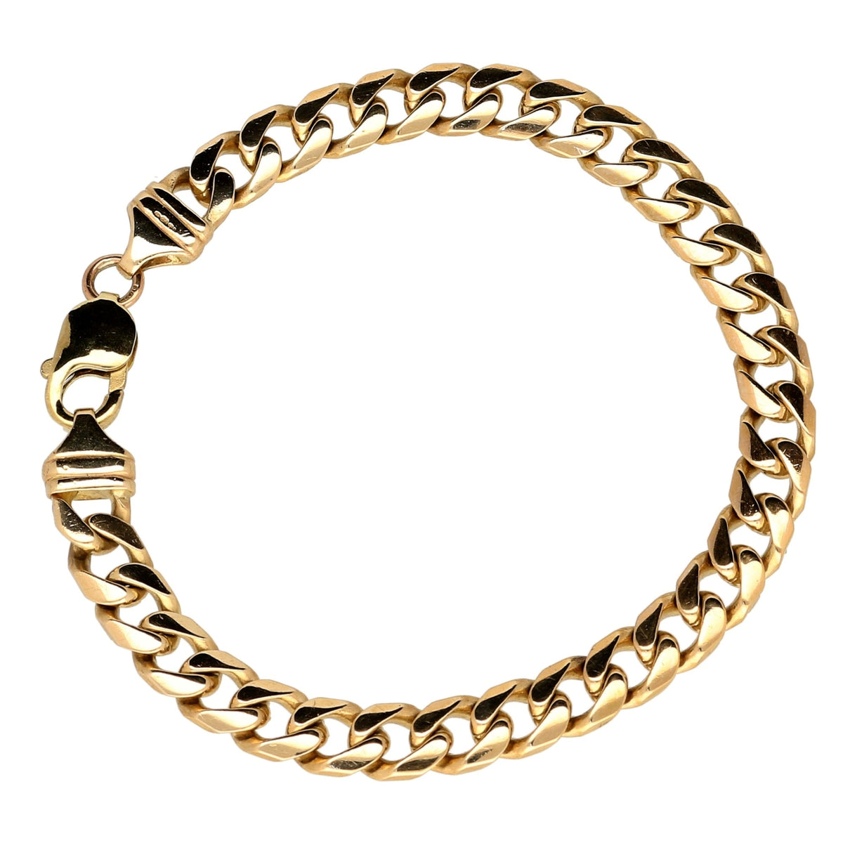 9ct Yellow Gold Gents Curb Bracelet - 33.20g
