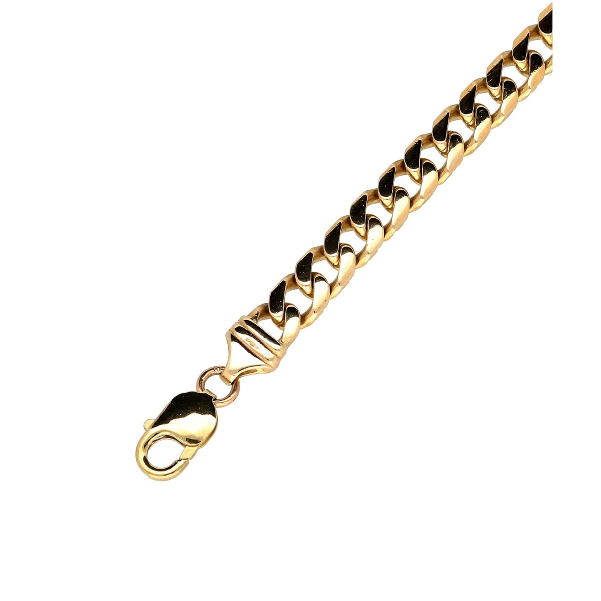9ct Yellow Gold Gents Curb Bracelet - 33.20g